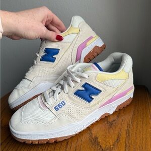 New Balance 550 Sneakers 
Sea Salt Marine Blue (Women's)